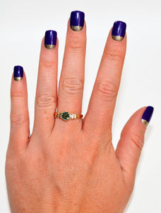 Natural Paraiba Tourmaline & Diamond Ring 14K Solid Gold .78tcw Statement Women's Ring Gemstone Ring Estate Ring Fine Jewellery Ladies Ring