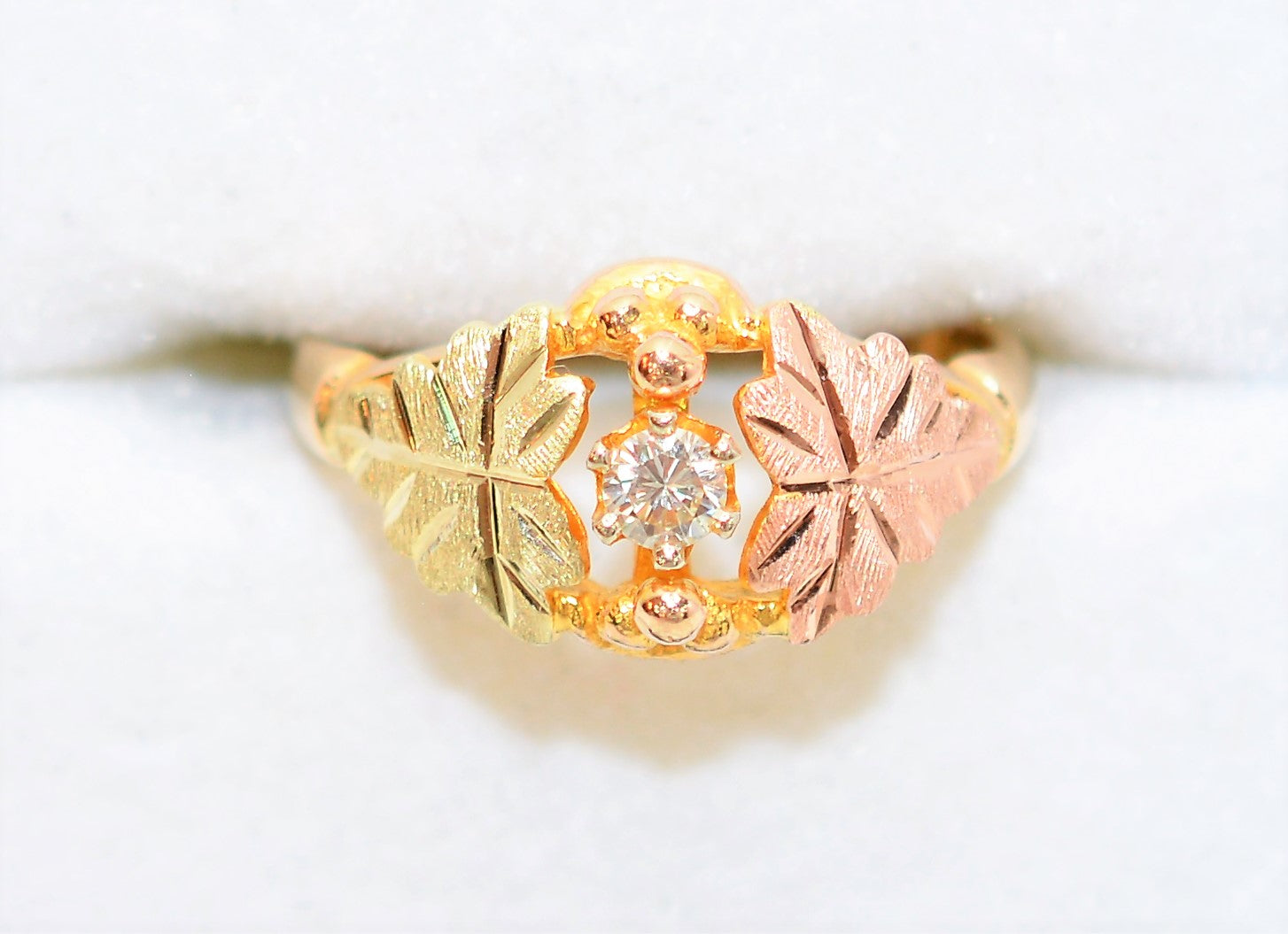 Natural Diamond Ring 10K Solid Gold Black Hills Gold .17ct Women's Ring Boho Ring Nature Ring Black Hills Dakota Fine Jewelry Ladies Ring