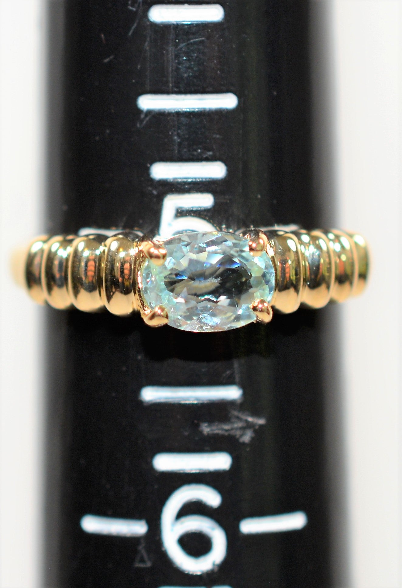 Natural Paraiba Tourmaline Ring 14K Solid Gold .59ct Solitaire Ring Women's Ring Stackable Ring Gemstone Ring Ladies Ring Fine Jewellery