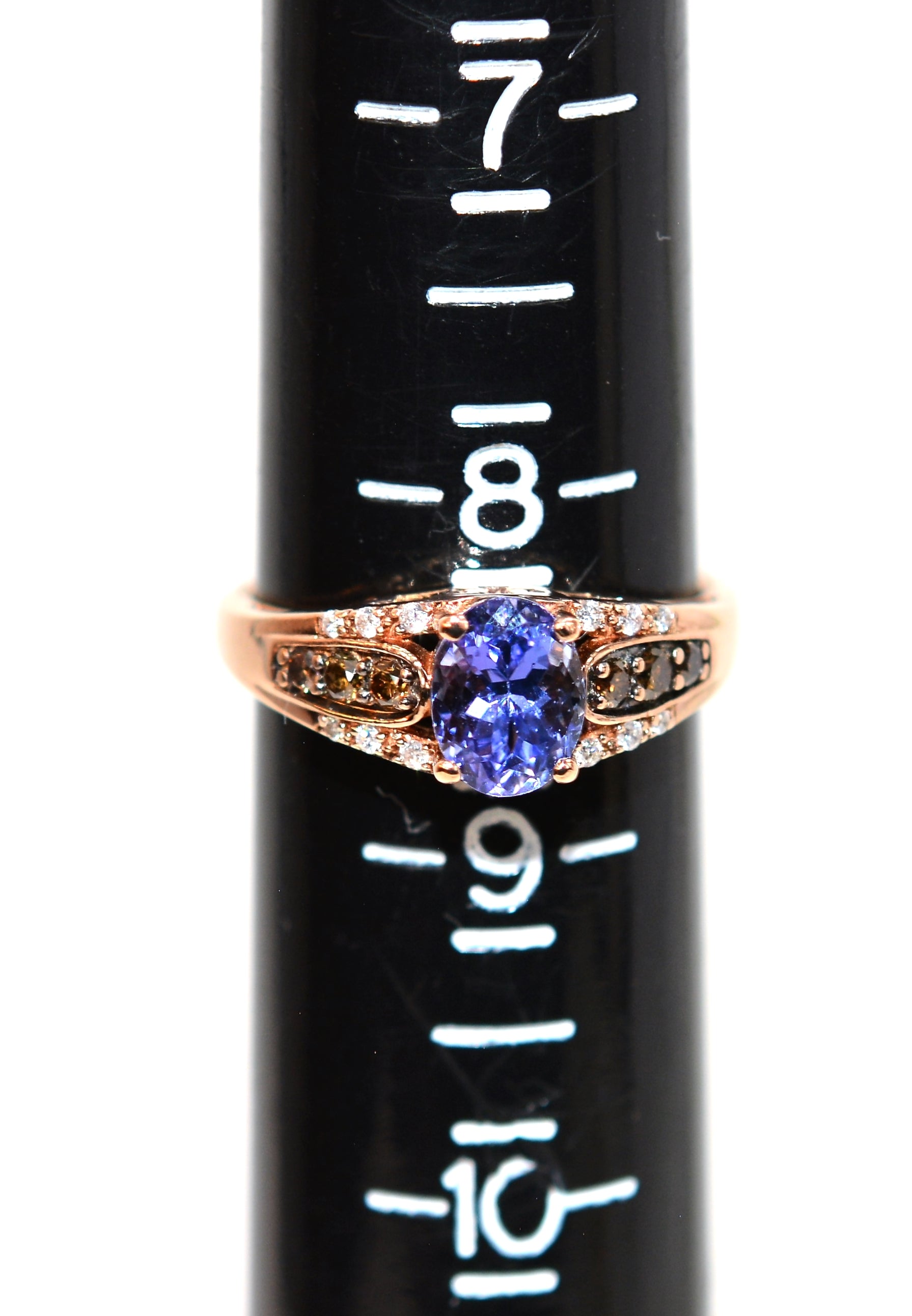 LeVian Natural D'Block Tanzanite & Chocolate Diamond Ring 14K Solid Rose Gold 2.12tcw Tanzanite Ring Limited Edition LeVian Ring Statement Ring