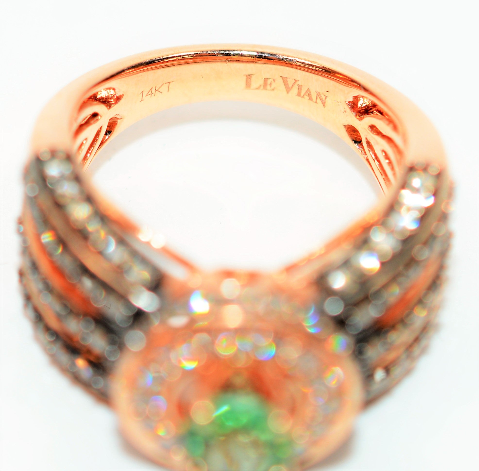 Limited Edition Trunk Special LeVian Natural Paraiba Tourmaline & Chocolate Diamond Ring 14K Rose Gold Color 2.21tcw Cocktail Ring