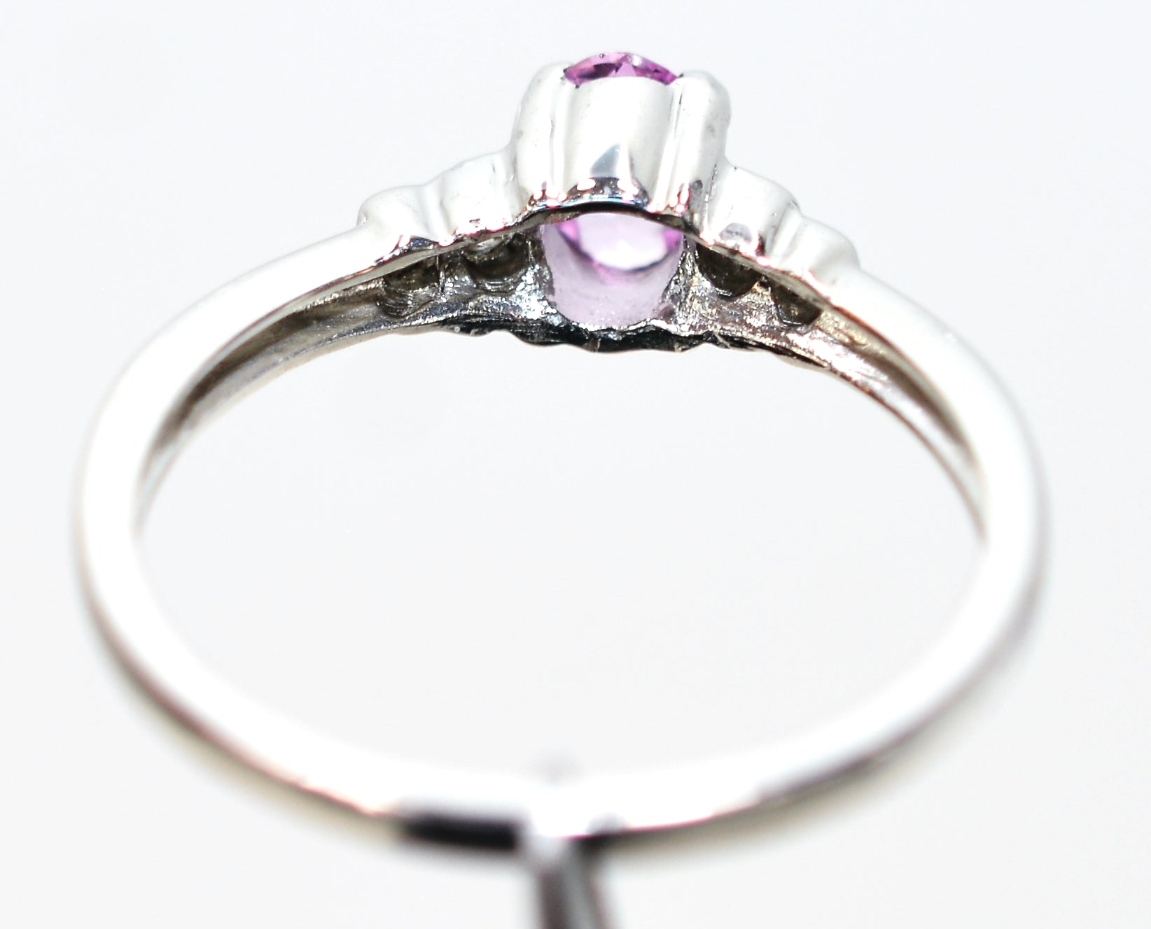 LeVian Natural Padparadscha Sapphire & Diamond Ring Solid Platinum .49tcw Ceylon Ring Sapphire Ring Designer Ring Engagement Ring Pink Ring