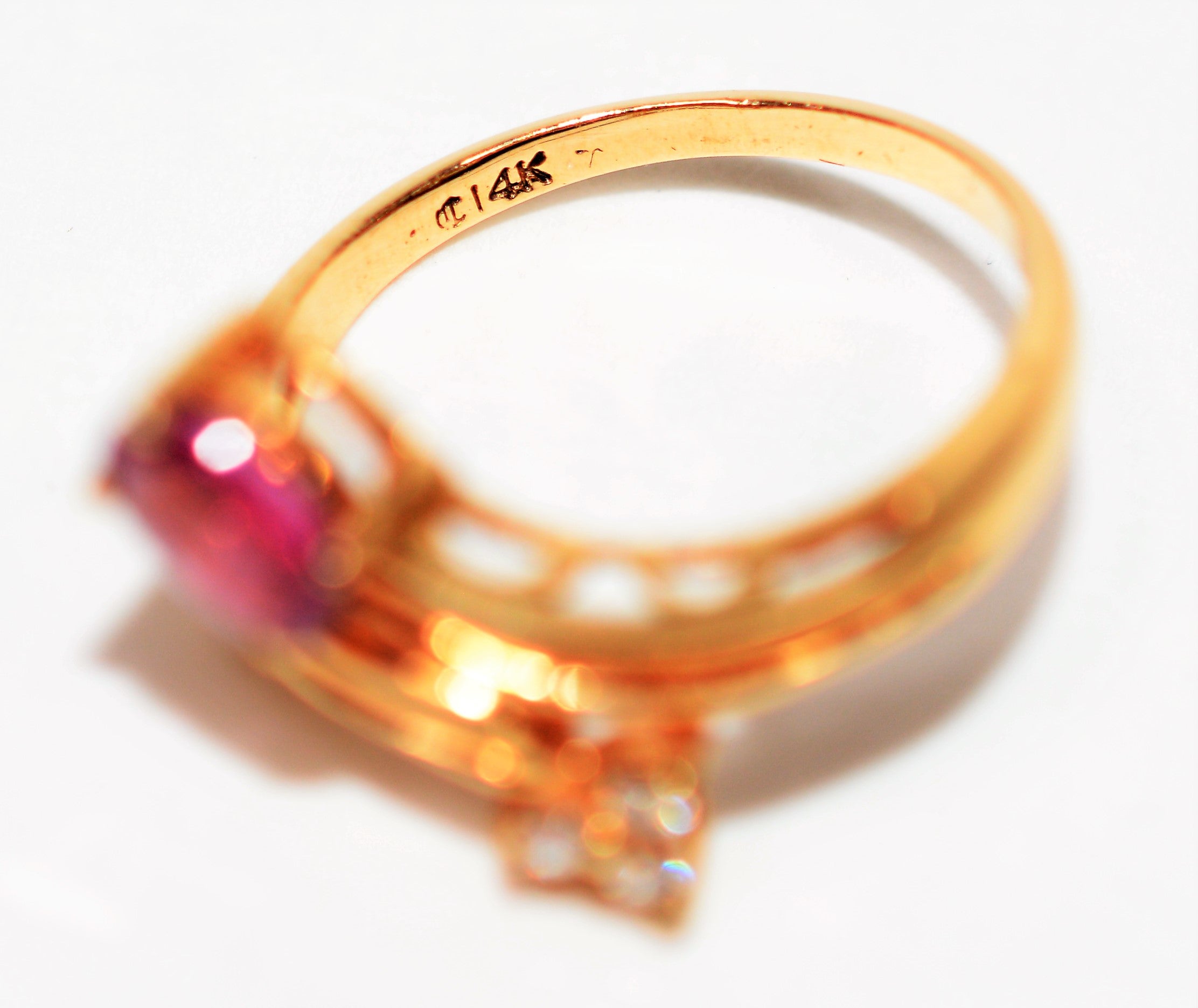 Natural Ruby & Diamond Ring 14K Solid Gold .56tcw Ruby Ring Women’s Ring Cocktail Ring Statement Ring Vintage Jewelry July Birthstone Ring