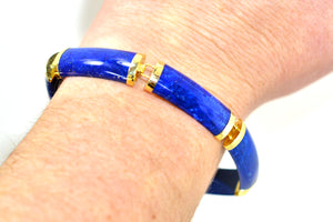 Natural Lapis Lazuli Bracelet 14K Solid Gold Bracelet Vintage Bracelet Estate Bracelet Fine Jewellery Birthstone Bracelet Gemstone Bracelet