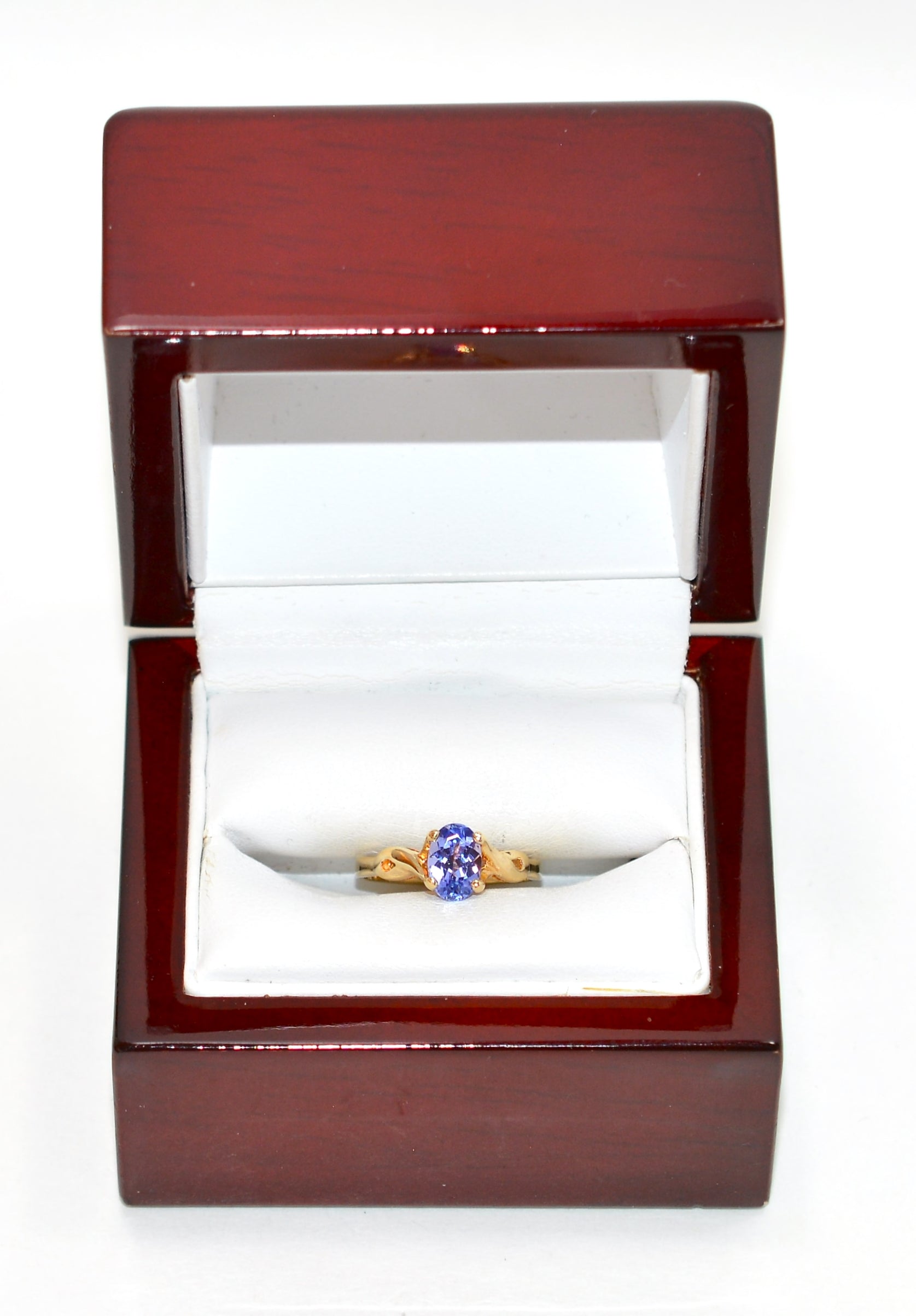 Natural Tanzanite Ring 10K Solid Gold .87ct Solitaire Ring Statement Ring Vintage Ring Estate Jewelry Vintage Jewellery Birthstone Ring