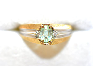 Natural Paraiba Tourmaline & Diamond Ring 10K Solid Gold .52tcw Men's Ring Gemstone Ring Birthstone Ring Statement Ring Cocktail Ring Estate