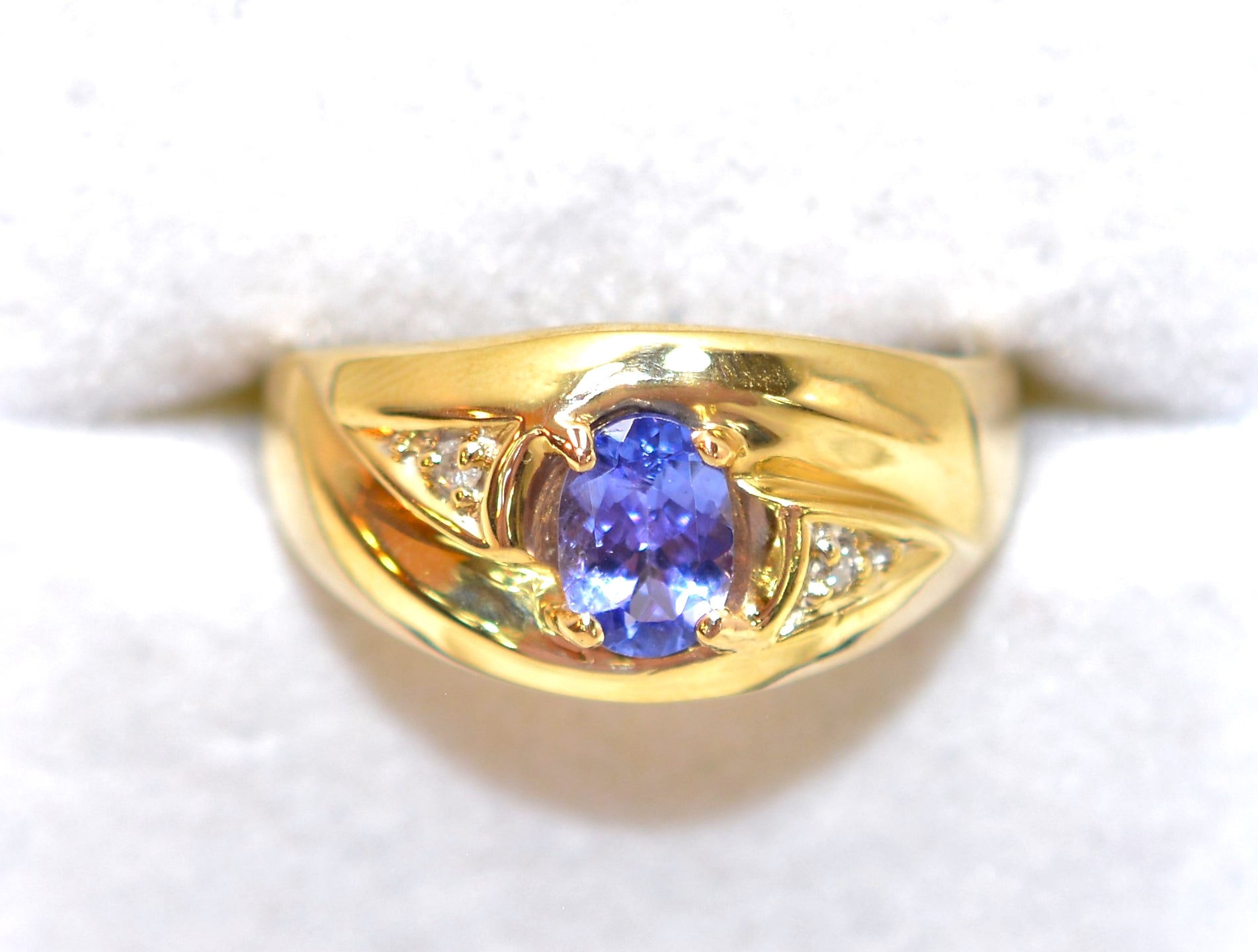 Natural Tanzanite & Diamond Ring 10K Solid Gold .89tcw Men's Ring Gentlemen's Ring Gents Ring Vintage Ring Cocktail Ring Statement Ring