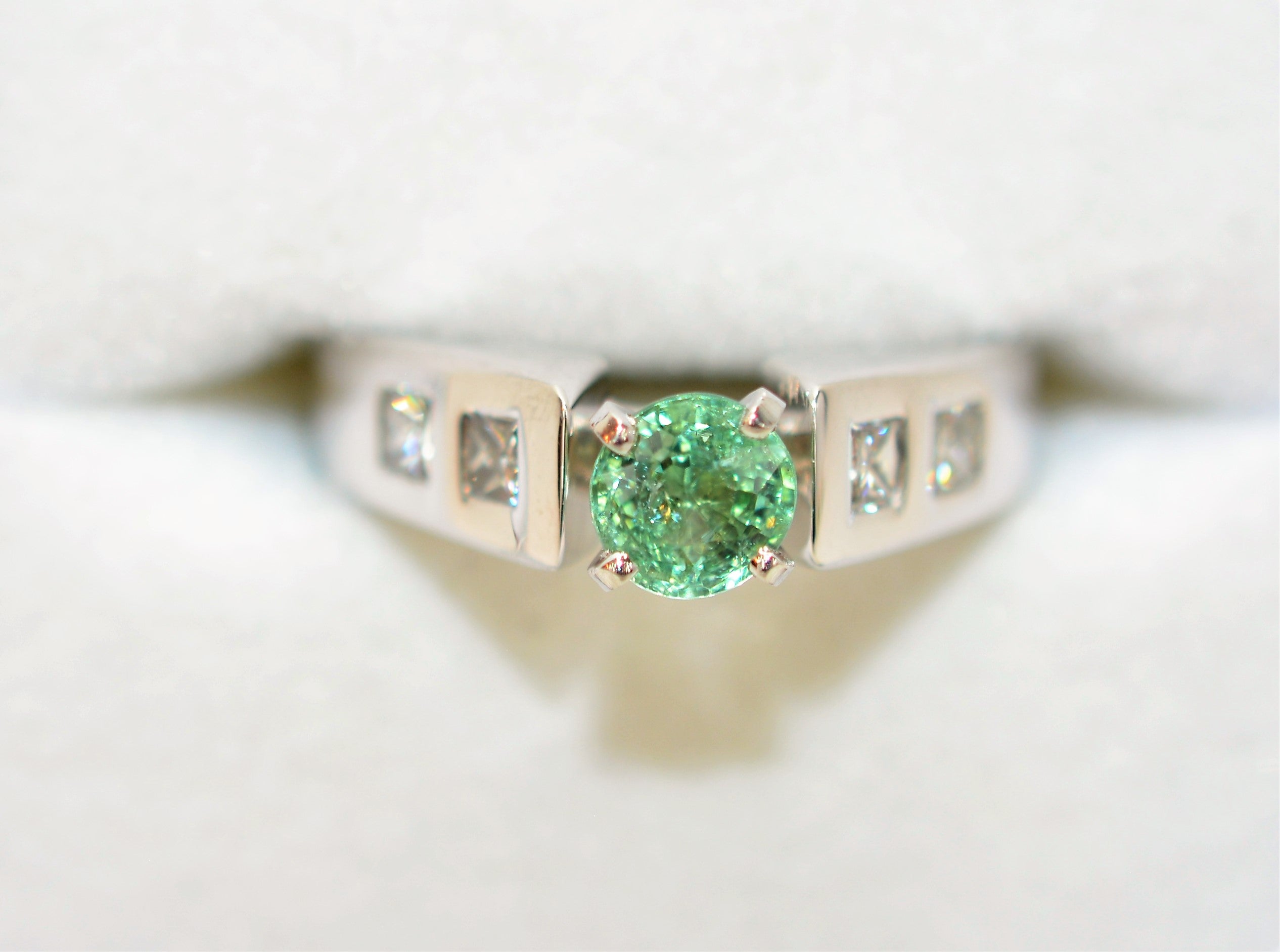 Natural Paraiba Tourmaline & Diamond Ring 14K Solid White Gold 1.08tcw Fine Engagement Ring Promise Ring Statement Ring Gemstone Jewelry