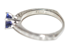 Natural Tanzanite Ring 14K Solid White Gold 1.06ct Solitaire Ring Cocktail Ring Purple Ring Blue Ring Birthstone Ring Engagement Ring