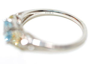 Natural Aquamarine & Diamond Ring 14K Solid White Gold 1.18tcw Gemstone Ring Aquamarine Ring Ladies Ring March Birthstone Ring Cocktail Ring
