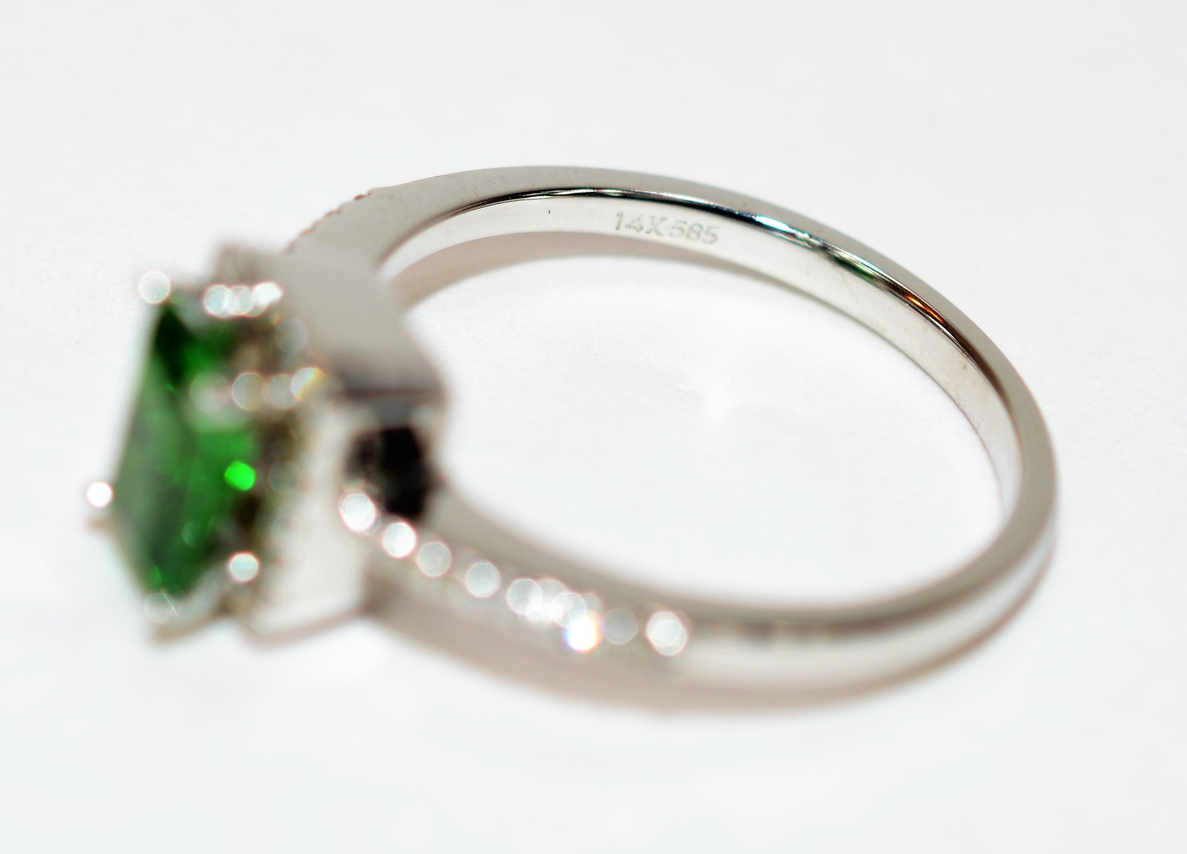 Natural Tsavorite Garnet & Diamond Ring 14K Solid White Gold 1.17tcw Engagement Ring Green Ring Wedding Ring Anniversary Ring Gemstone Ring Jewelry