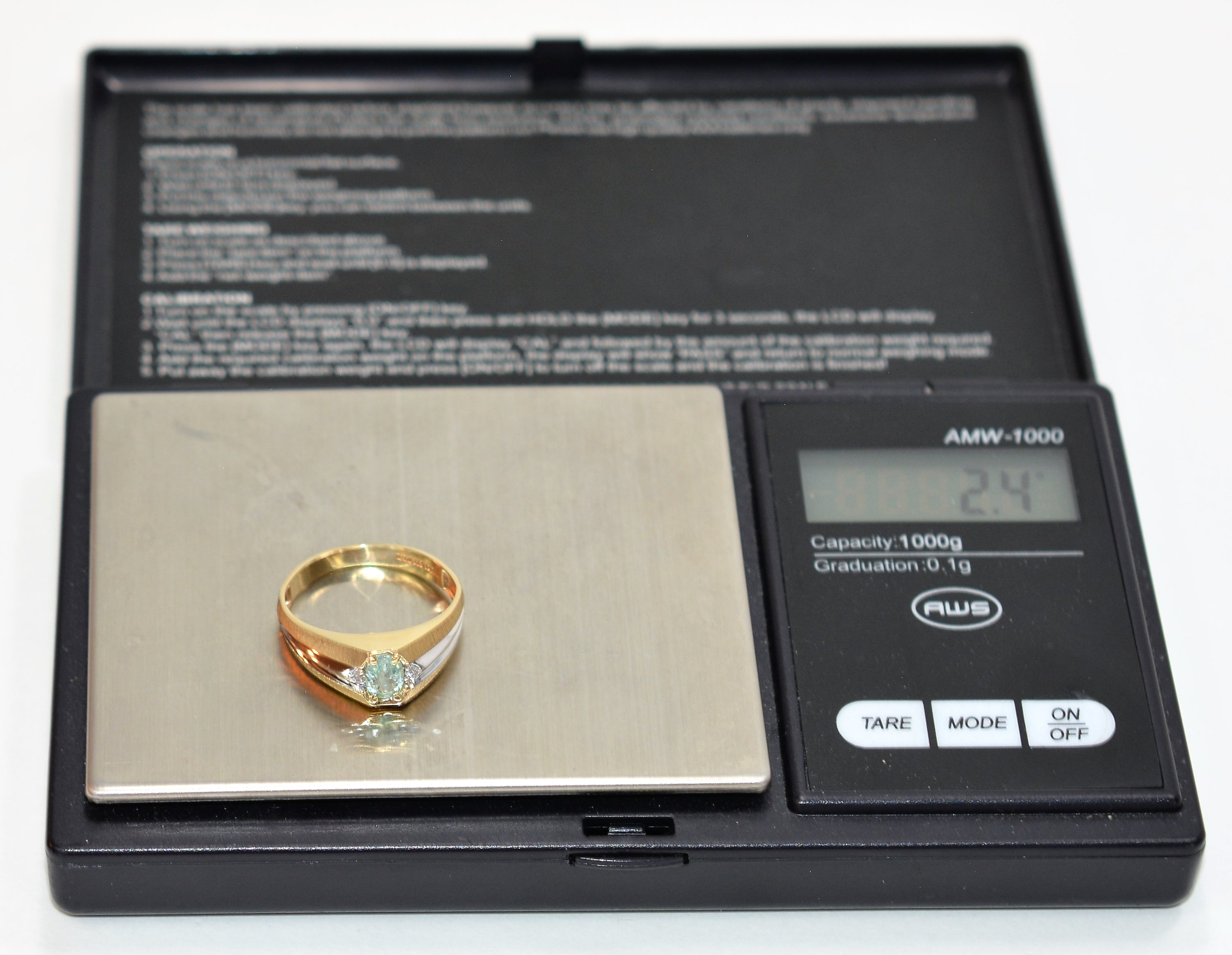 Natural Paraiba Tourmaline & Diamond Ring 10K Solid Gold .80tcw Men's Ring Gemstone Ring Birthstone Ring Statement Ring Cocktail Ring Estate