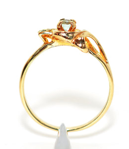 Natural Paraiba Tourmaline Ring 10K Solid Gold .10ct Black Hills Gold Ring Black Hills Dakota Jewelry Solitaire Ring Vintage Estate Jewelry