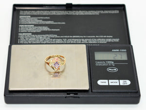 Natural Padparadscha Sapphire Ring 10K Solid Gold 1ct Black Hills Dakota Ring Gemstone Ring Birthstone Ring Statement Ring Cocktail Ring