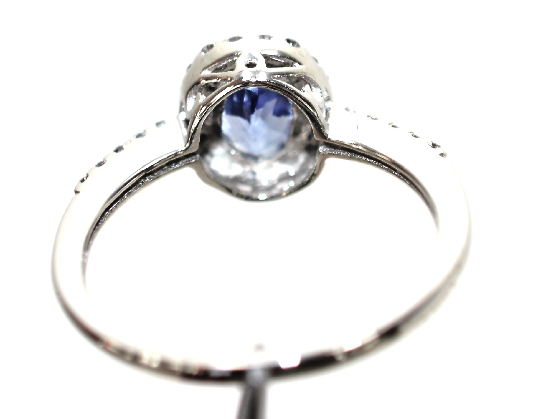 Natural D'Block Tanzanite & Diamond Ring 10K Solid White Gold .96tcw Engagement Ring Wedding Ring Birthstone Ring Cocktail Ring Bridal