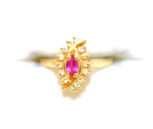 Natural Ruby & Diamond Ring 14K Solid Gold .33tcw Gemstone Ring Birthstone Ring Red Ring Vintage Ring Estate Jewelry Fine Jewellery Promise