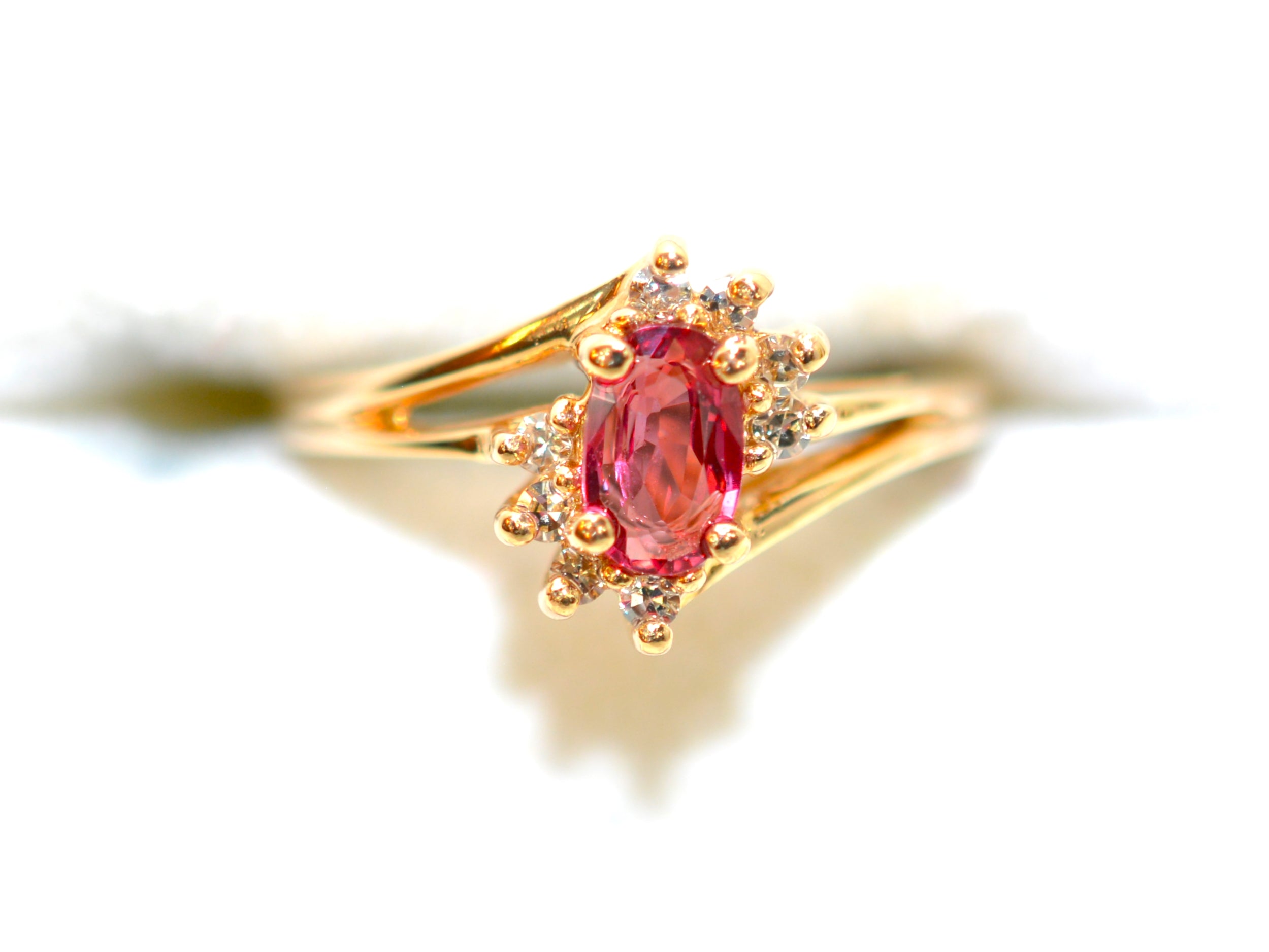 Natural Burmese Ruby & Diamond Ring 14K Solid Gold .72tcw Gemstone Ring Birthstone Ring Red Ring Vintage Ring Estate Jewelry Fine Jewellery