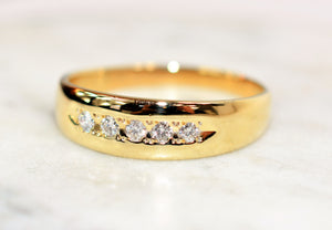 Natural Diamond Ring 14K Solid Gold .30tcw Men's Ring Band Ring Wedding Band Diamond Band Cocktail Ring Statement Ring Gold Ring Gold Band