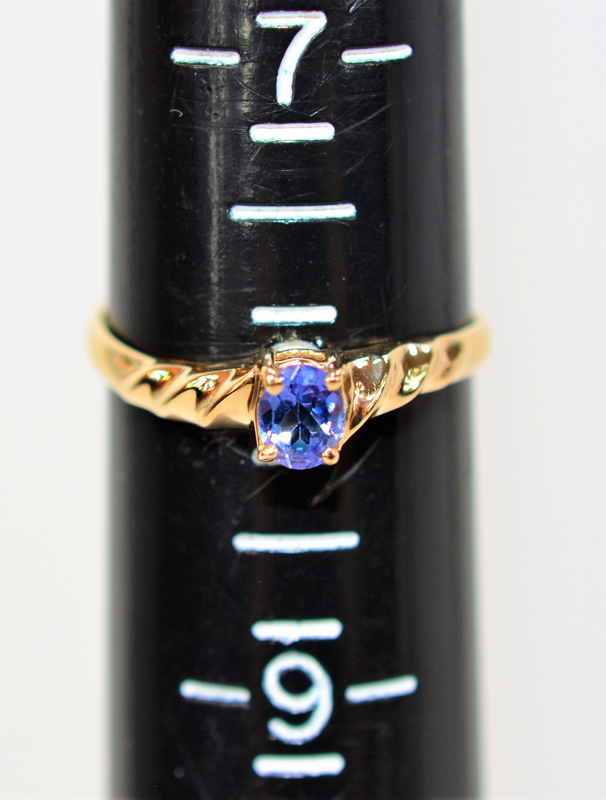 Natural Tanzanite Ring 10K Solid Gold .37ct Solitaire Ring Statement Ring Gemstone Ring Stackable Ring Engagement Ring December Birthstone