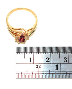 Natural Burmese Ruby & Diamond Ring 14K Solid Gold .72tcw Gemstone Ring Birthstone Ring Red Ring Vintage Ring Estate Jewelry Fine Jewellery