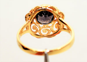 Natural Spinel Ring 10K Solid Gold 1.78ct Vintage Ring Purple Ring Solitaire Ring Gemstone Ring June Birthstone Ring Estate Cocktail Ring