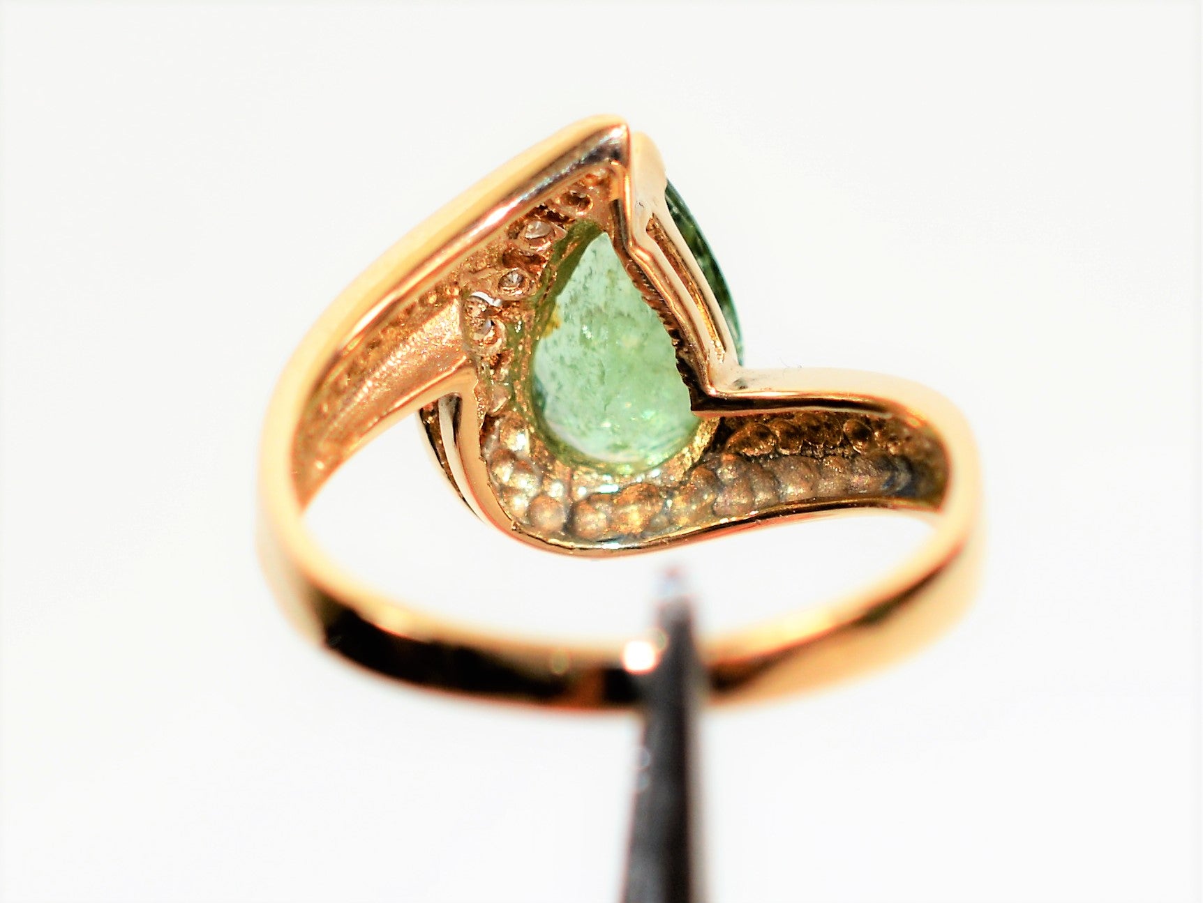 Natural Paraiba Tourmaline & Diamond Ring 14K Solid Gold 1.61tcw Gemstone Ring Womens Ring Statement Ring Cocktail Ring Vintage Fine Jewelry
