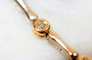 Natural Diamond Bracelet 14K Solid Gold .60tcw Diamond Tennis Bracelet Gemstone Bracelet Two Tone Bracelet Fine Jewelry Wedding Jewelry