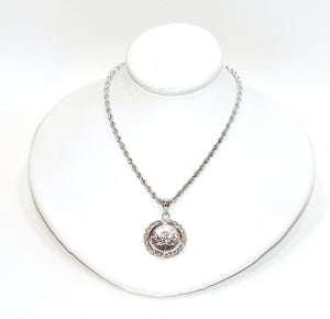 1999 .999 Canadian Platinum Maple Leaf 1 Dollar Coin Necklace 14K Solid White Gold Canadian Mint Necklace Bullion Coin Maple Coin Necklace