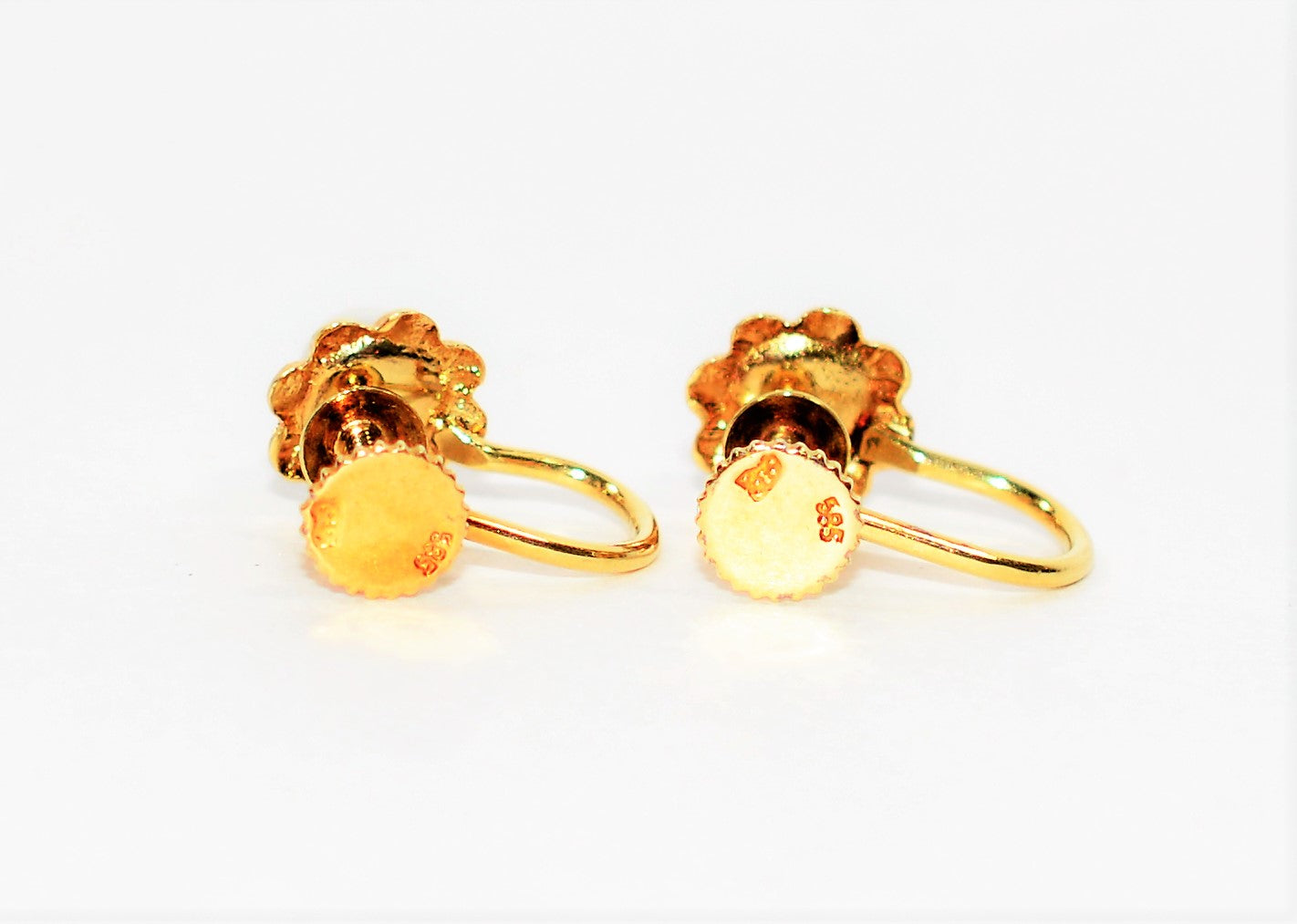 Natural Akoya Pearl Earrings 14K Solid Gold Earrings Flower Earrings Antique Earrings Hoop Earrings Vintage Earrings Fine Estate Jewellery