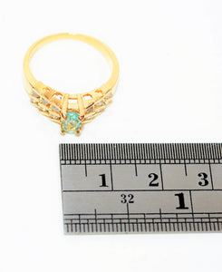 Natural Paraiba Tourmaline & Diamond Ring 14K Solid Gold .67tcw Pave Cluster Women's Fine Jewelry Estate Ring Gemstone Jewellery
