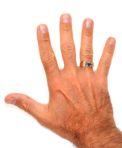 Natural D'Block Tanzanite & Diamond Ring 10K Solid Gold .71tcw Gemstone Ring Men's Ring Birthstone Ring Cocktail Ring Statement Ring Purple