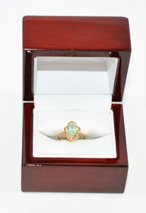 Natural Paraiba Tourmaline & Diamond Ring 14K Solid Gold .48tcw Rare Gemstone Fine Jewelry Women’s Ring Birthstone Ladies Jewellery