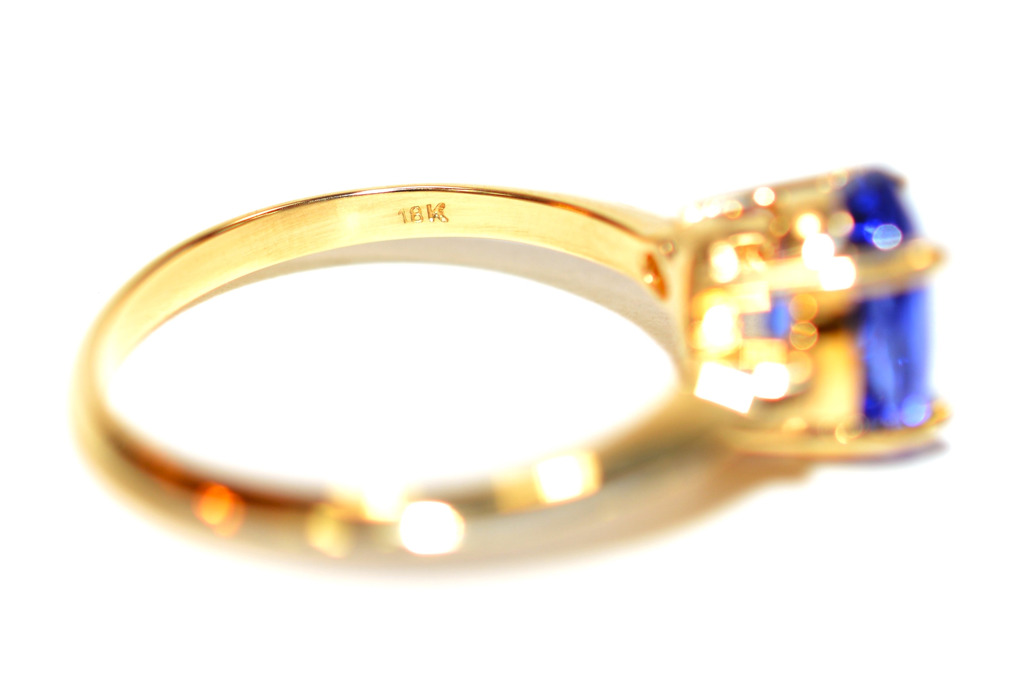 Certified Natural D'Block Tanzanite & Diamond Ring 18K Solid Gold 1.94tcw Gemstone Ring Birthstone Ring Engagement Ring Cocktail Ring Estate