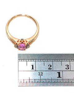 LeVian Natural Padparadscha Sapphire & Chocolate Diamond Ring 14K Rose Gold Ring .93tcw Engagement Ring Sapphire Ring Pink Ring LeVian Ring