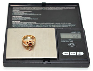 Natural Spessartine Mandarin Garnet Ring 10K Solid Gold .84ct Men's Ring Gemstone Ring Orange Ring Birthstone Ring Statement Ring Cocktail