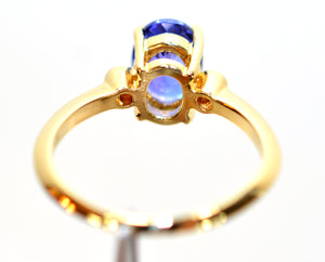 Certified Natural D'Block Tanzanite & Diamond Ring 18K Solid Gold 1.94tcw Gemstone Ring Birthstone Ring Engagement Ring Cocktail Ring Estate