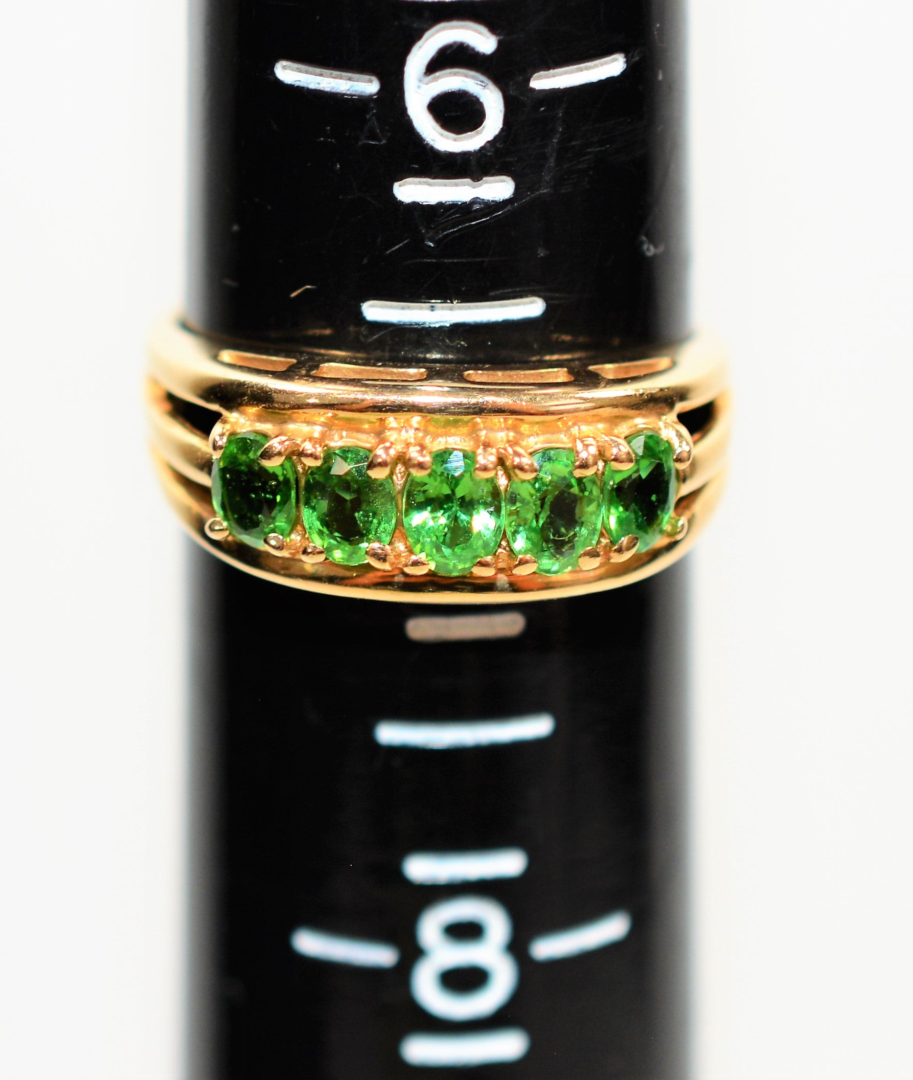 Natural Tsavorite Garnet Ring 14K Solid Gold 1.35tcw Multi-Stone Ring Cluster Ring Statement Ring Women's Ring Estate Jewelry Vintage Ring