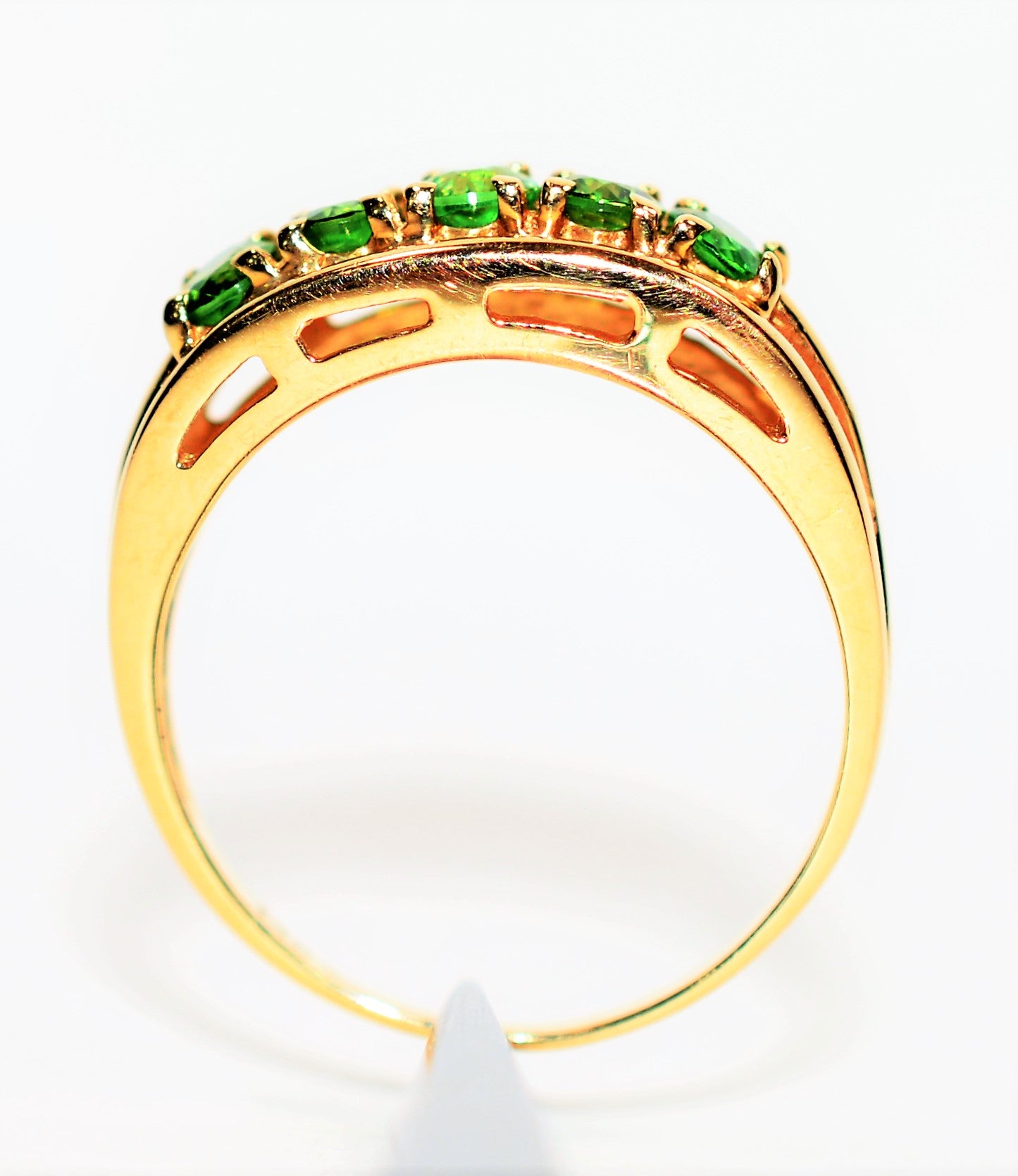 Natural Tsavorite Garnet Ring 14K Solid Gold 1.35tcw Multi-Stone Ring Cluster Ring Statement Ring Women's Ring Estate Jewelry Vintage Ring