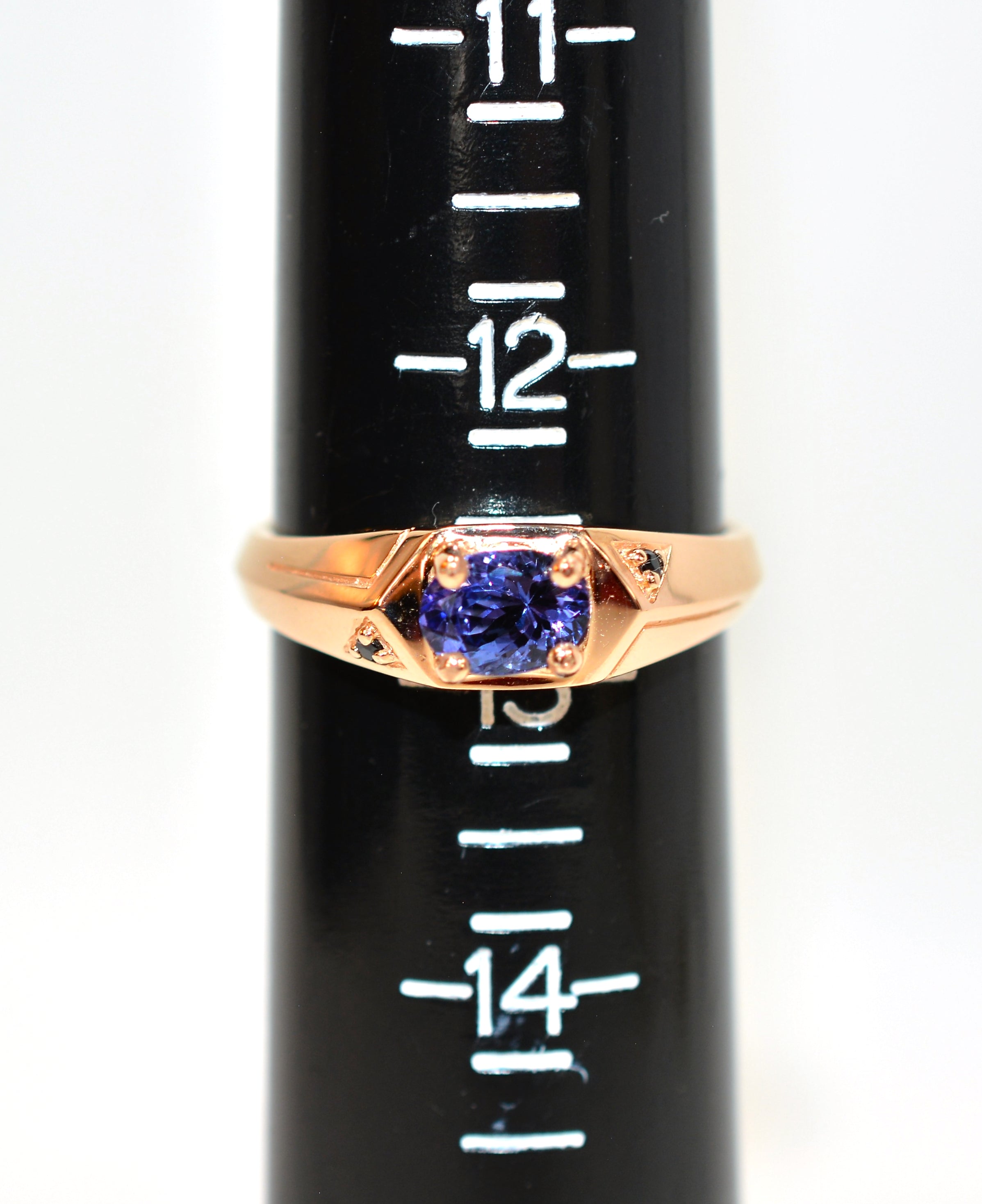 Natural Tanzanite & Onyx Ring 14K Solid Rose Gold 1.20tcw Men's Ring Gemstone Ring Birthstone Ring Cocktail Ring Estate Jewelry Fine Vintage Ring