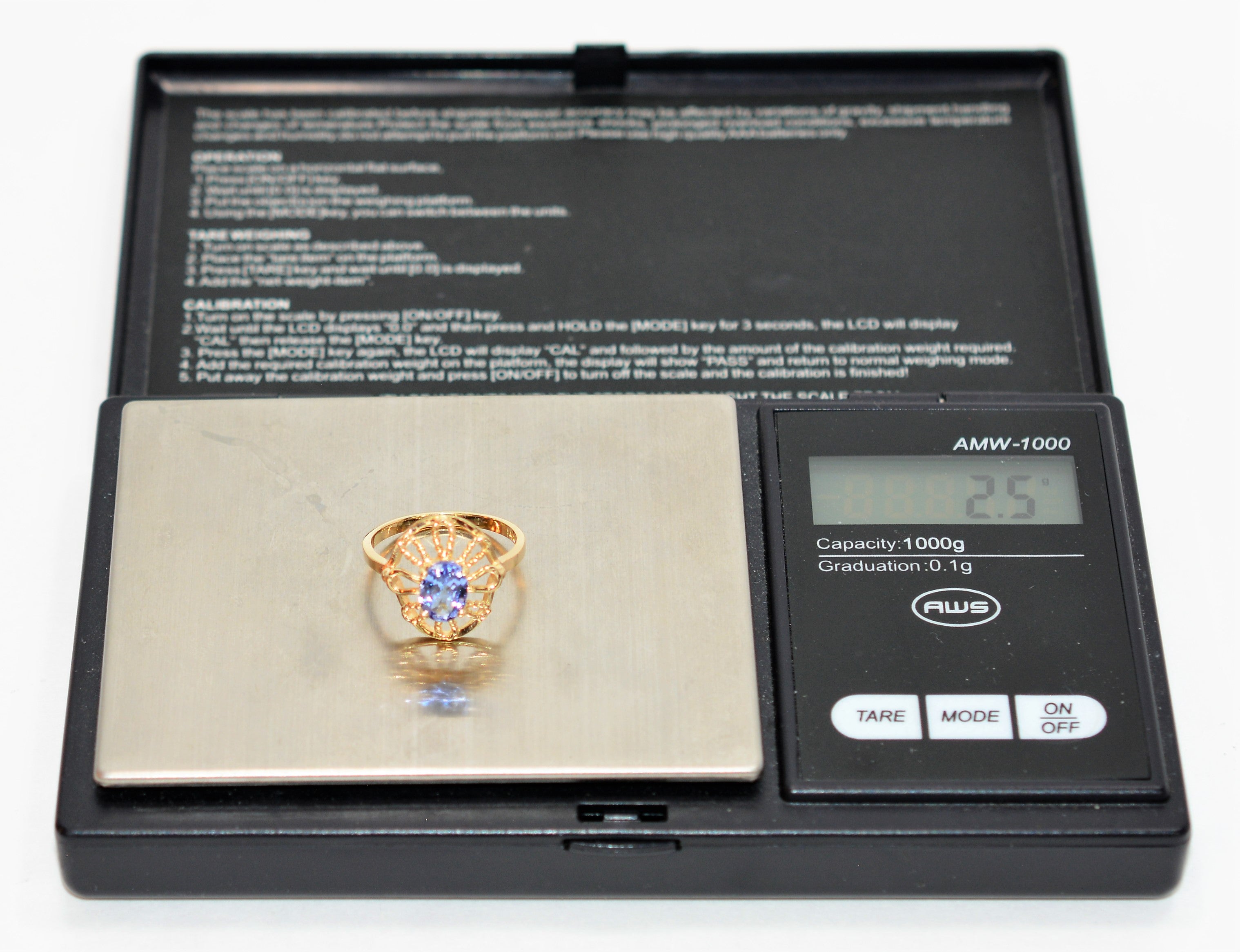 Natural Tanzanite Ring 14K Solid Gold .90ct Solitaire Ring Statement Ring Vintage Ring Gemstone Ring Women's Ring December Birthstone Ring