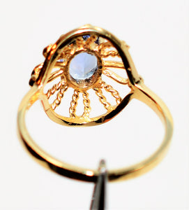 Natural Tanzanite Ring 14K Solid Gold .85ct Solitaire Ring Statement Ring Vintage Ring Gemstone Ring Women's Ring December Birthstone Ring