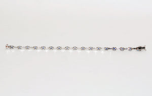 Natural Ceylon Sapphire & Diamond Bracelet 18K Solid White Gold 2.11tcw Tennis Bracelet Gemstone Bracelet Women's Bracelet Blue Fine Jewelry