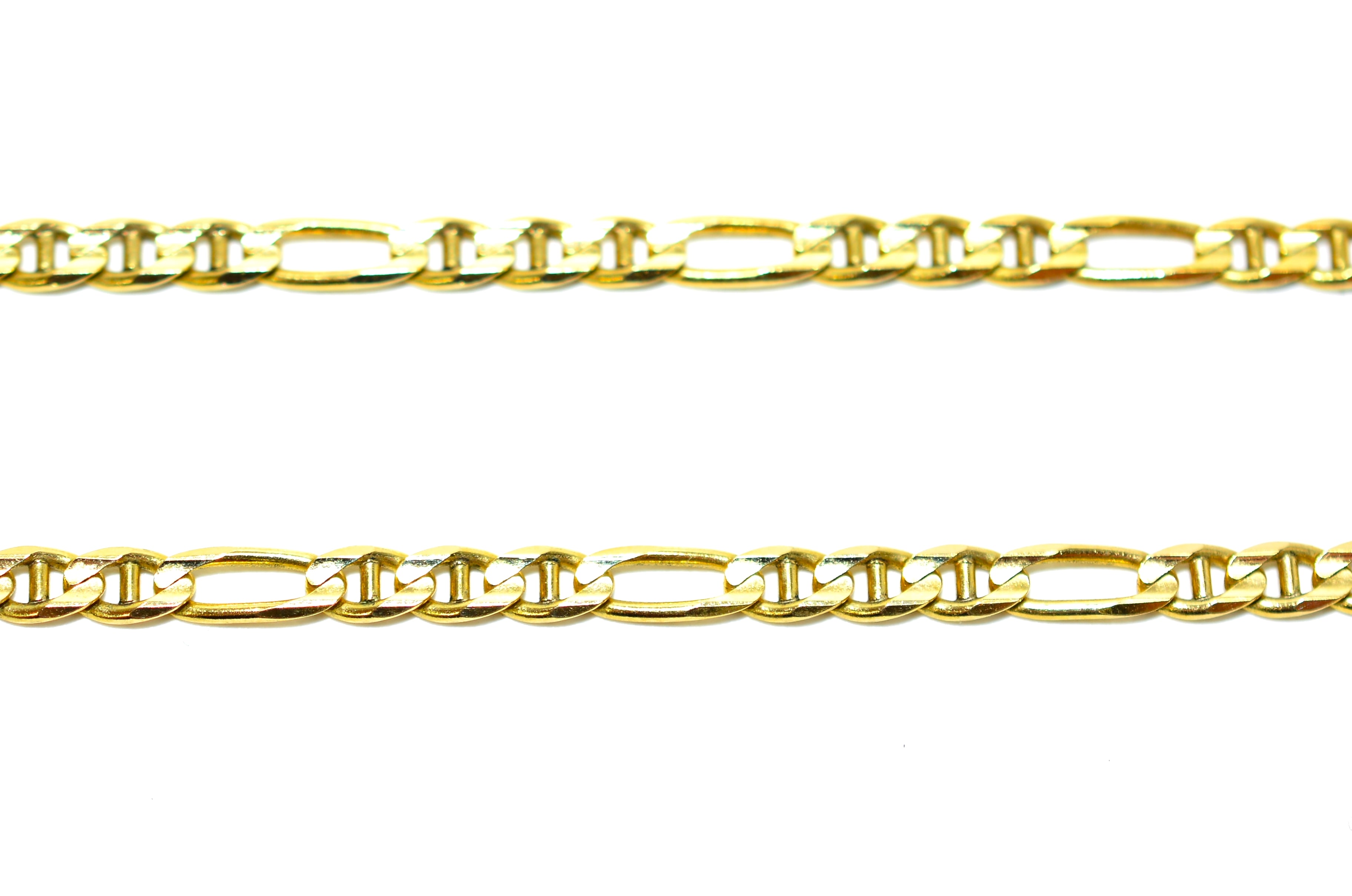 14K Solid Gold Figaro Mariner Chain Necklace 20" 3mm Fine Jewelry Gold Chain Vintage Necklace Estate Necklace Estate Necklace Chain Necklace