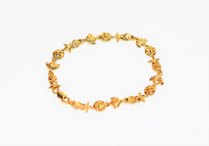 14K Solid Gold Bracelet Beach Bracelet Nautical Bracelet Fish Bracelet Seashell Bracelet Coastal Estate Jewelry Vintage Jewelry Jewellery