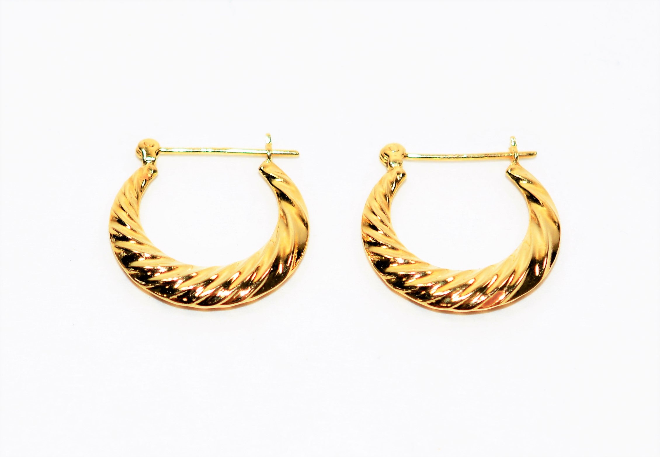 14K Solid Gold 20mm Hoop Earrings Gold Earrings Gold Hoops Vintage Earrings Estate Earrings Estate Jewelry Vintage Jewellery Fine Jewelry