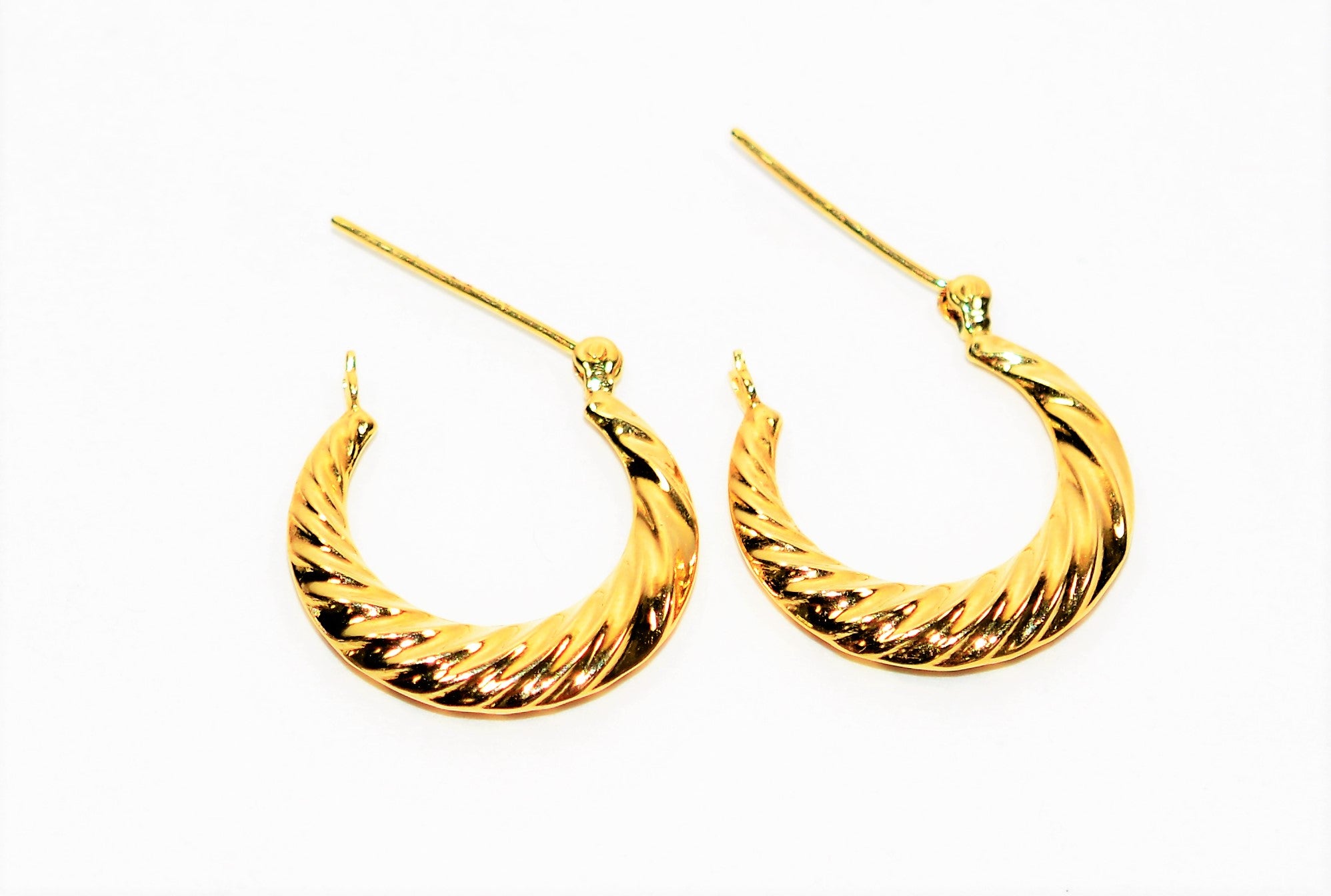 14K Solid Gold 20mm Hoop Earrings Gold Earrings Gold Hoops Vintage Earrings Estate Earrings Estate Jewelry Vintage Jewellery Fine Jewelry