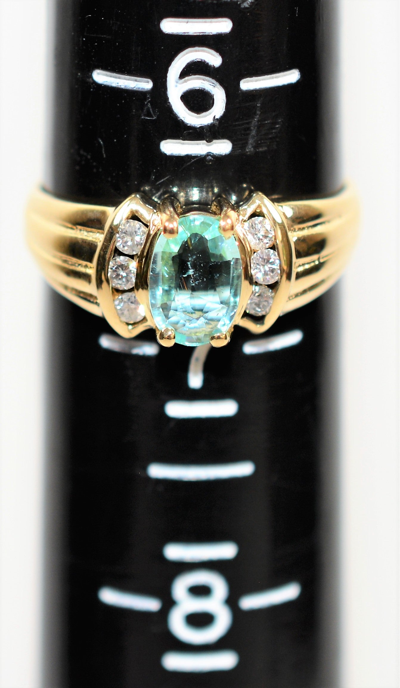 Natural Paraiba Tourmaline & Diamond Ring 14K Solid Gold .64tcw Gemstone Jewellery Women's Ring Birthstone Ring Statement Ring Fine Jewelry