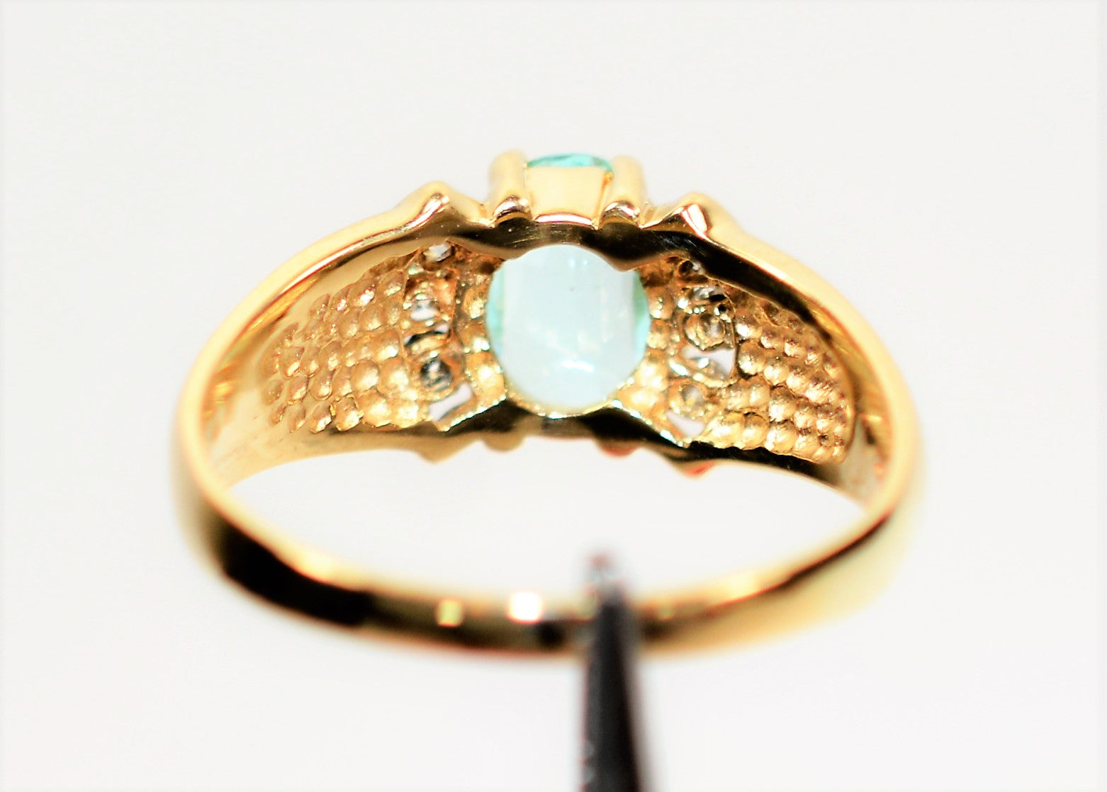 Natural Paraiba Tourmaline & Diamond Ring 14K Solid Gold 1.12tcw Gemstone Jewellery Women's Ring Birthstone Ring Statement Ring Fine Jewelry