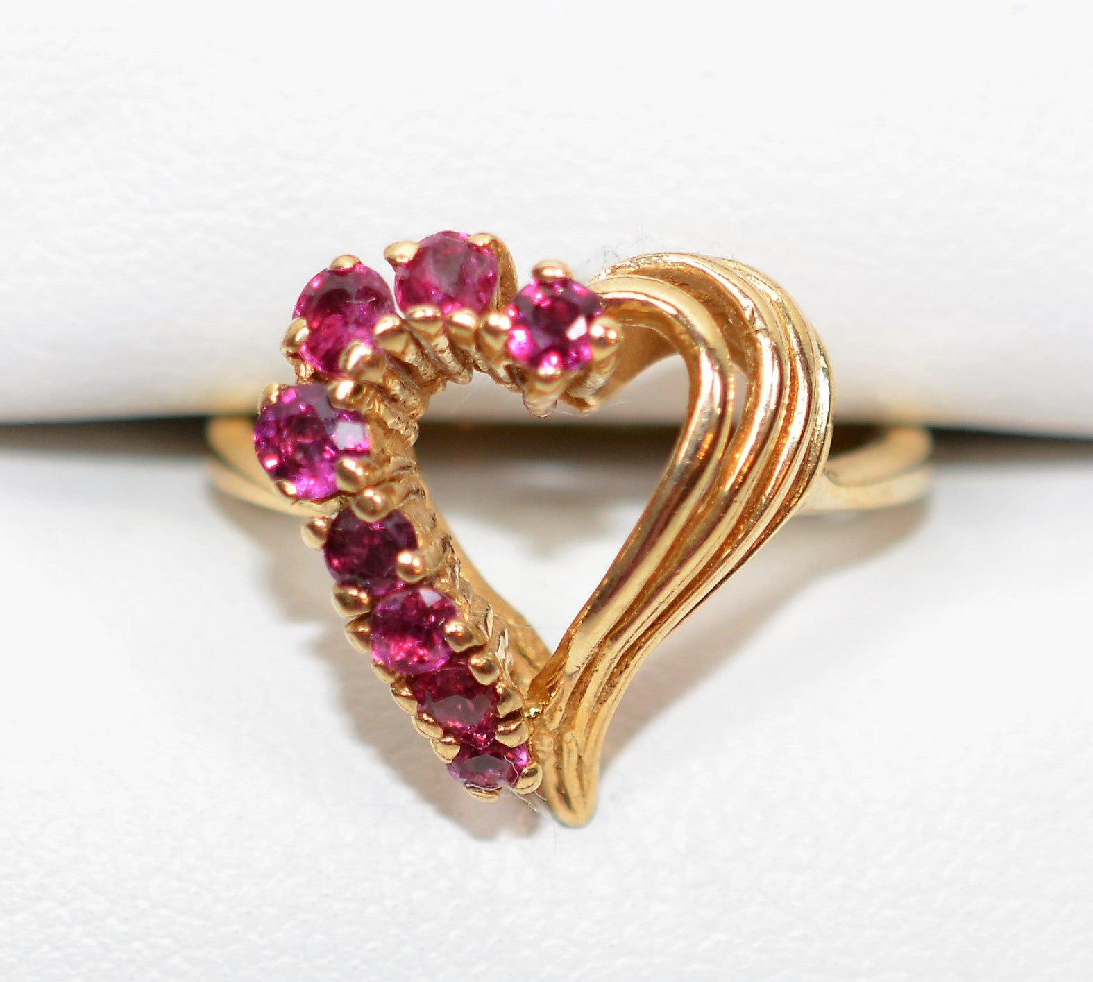 Natural Ruby Ring 14K Solid Gold .48tcw Gemstone Ring Heart Ring Women's Ring Ladies Ring Statement Ring Cocktail Ring Valentines Day Ring