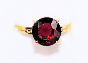 Natural Rubellite Ring 18K Solid Gold 4.48ct Pink Tourmaline Ring Solitaire Ring Women's Ring Statement Ring Estate Jewelry Cocktail Ring
